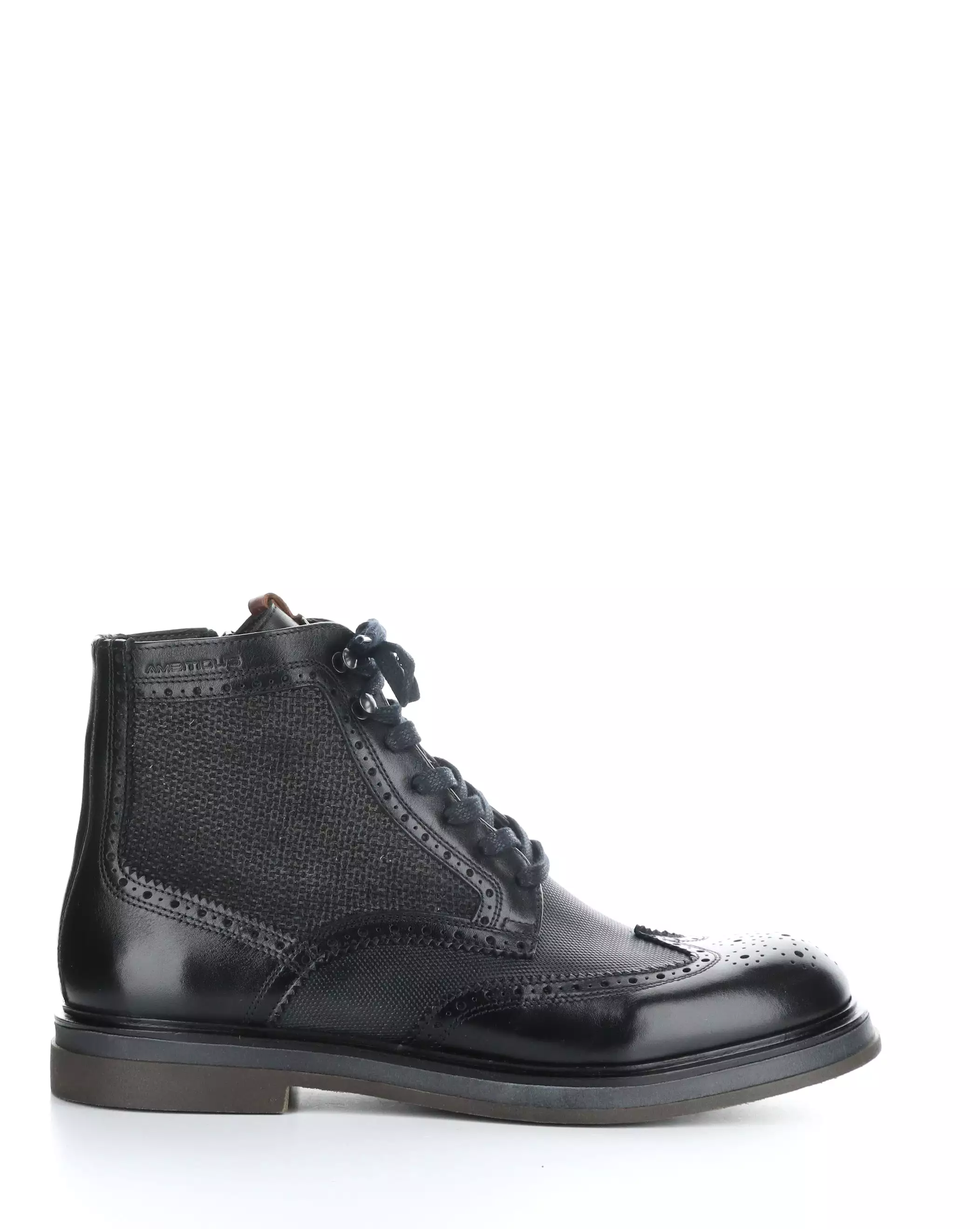 12432 BLACK COMBO Round Toe Boots