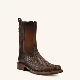 1J2VPH - Cuadra almond casual cowboy python skin zip ankle boots for men