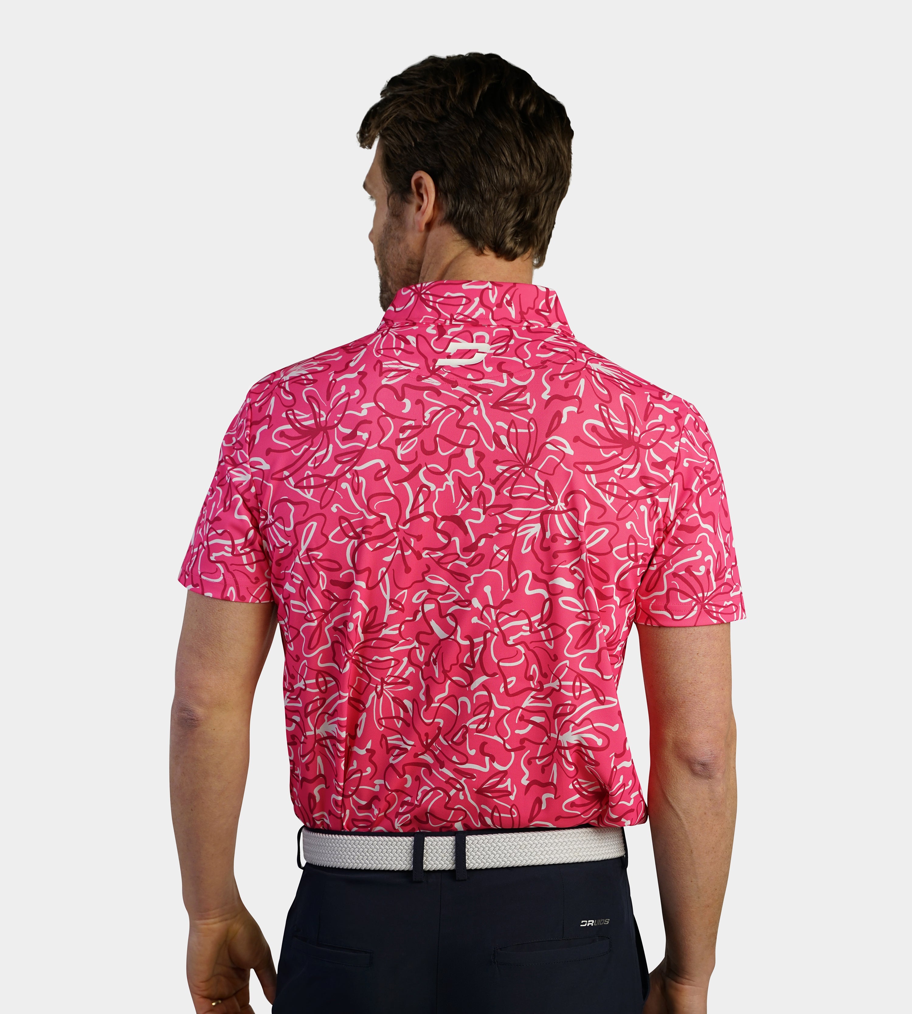 ABSTRACT FLORAL POLO - PINK