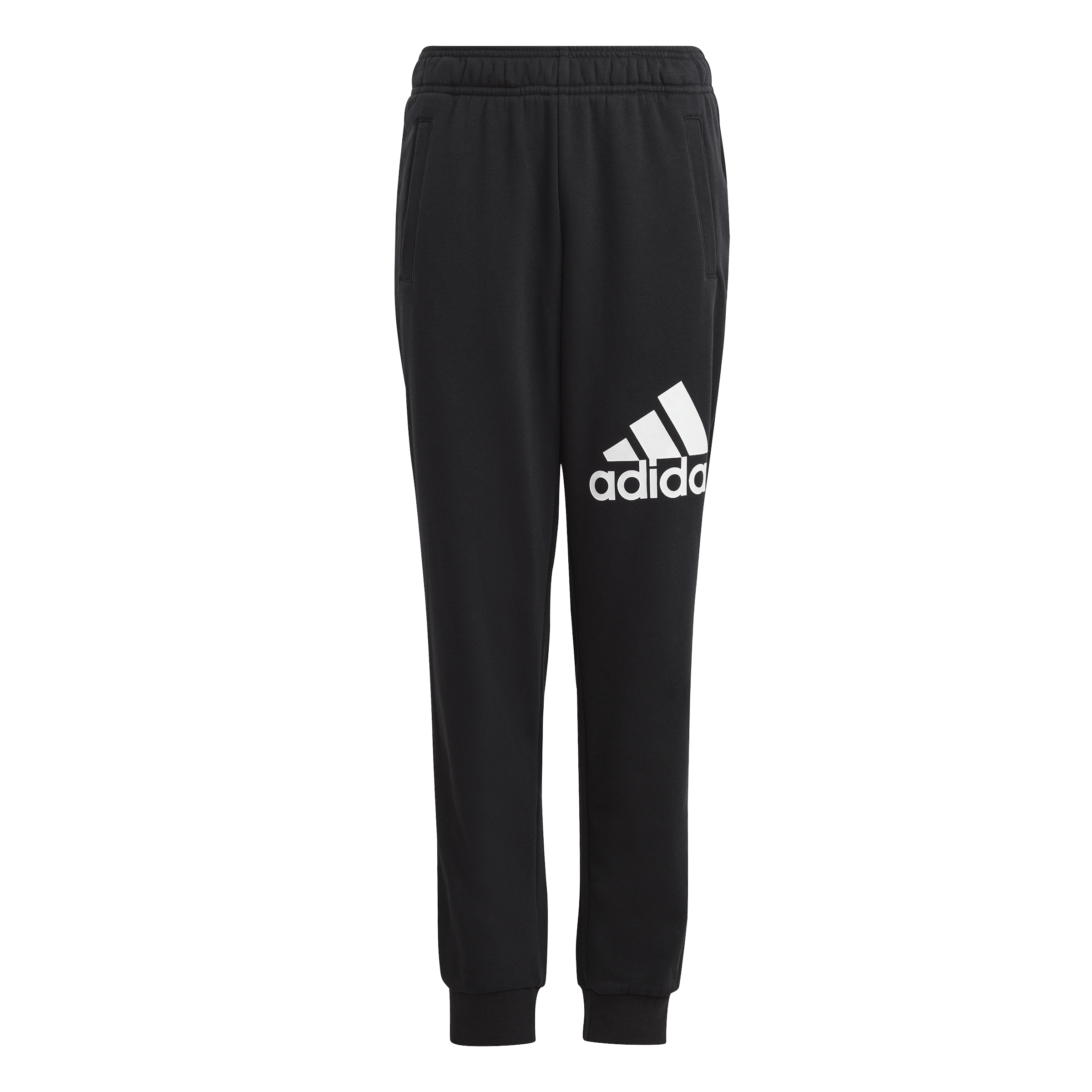 ADIDAS JUNIOR ESSENTIALS REGULAR FIT BIG LOGO COTTON BLACK TRACKPANTS