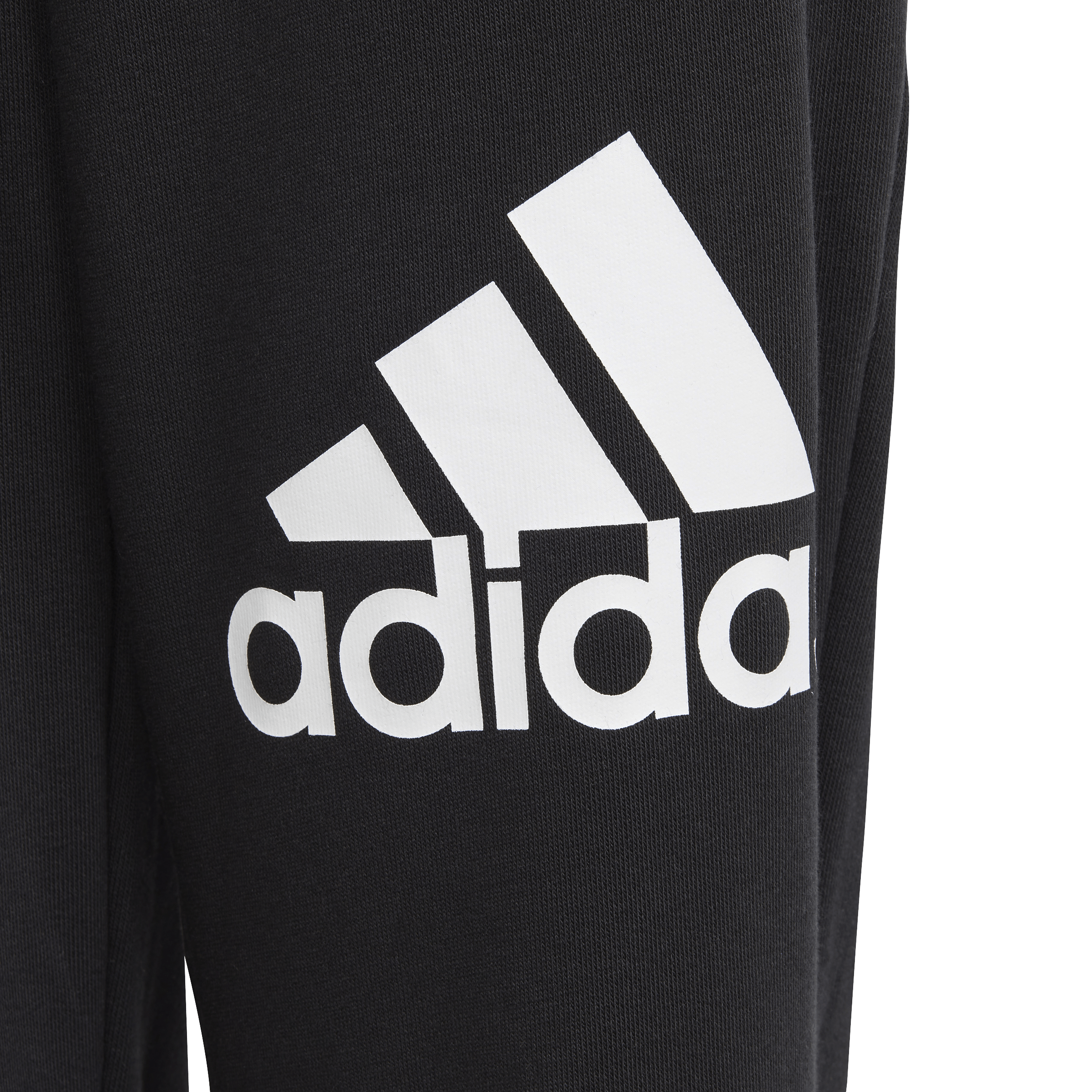 ADIDAS JUNIOR ESSENTIALS REGULAR FIT BIG LOGO COTTON BLACK TRACKPANTS