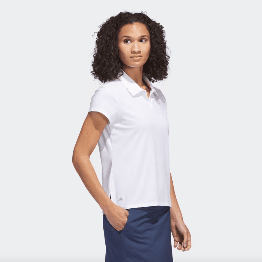 Adidas Ladies Go-To Heathered Polo Shirt - White