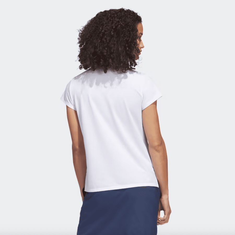 Adidas Ladies Go-To Heathered Polo Shirt - White