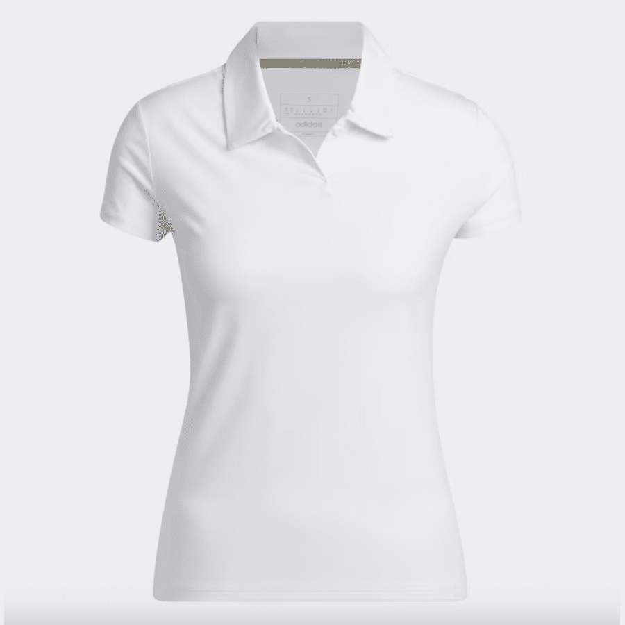 Adidas Ladies Go-To Heathered Polo Shirt - White