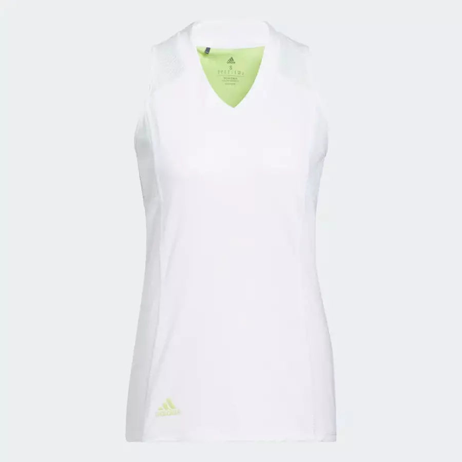 Adidas Ladies HEAT.RDY Sleeveless Polo Shirt White