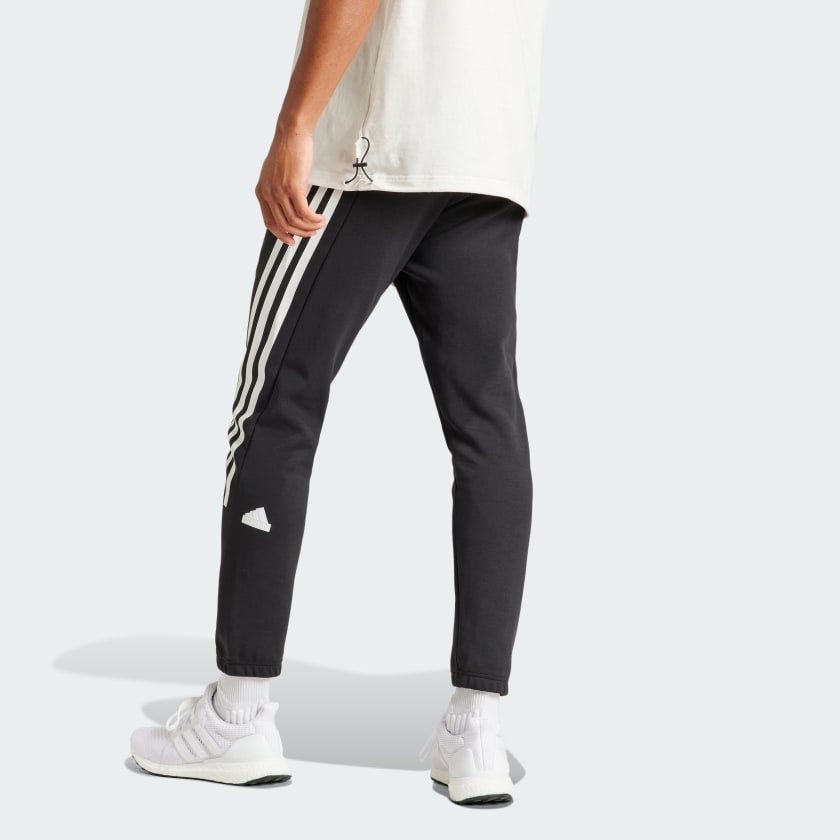 ADIDAS MEN'S FUTURE ICONS 3-STRIPES BLACK TRACKPANTS