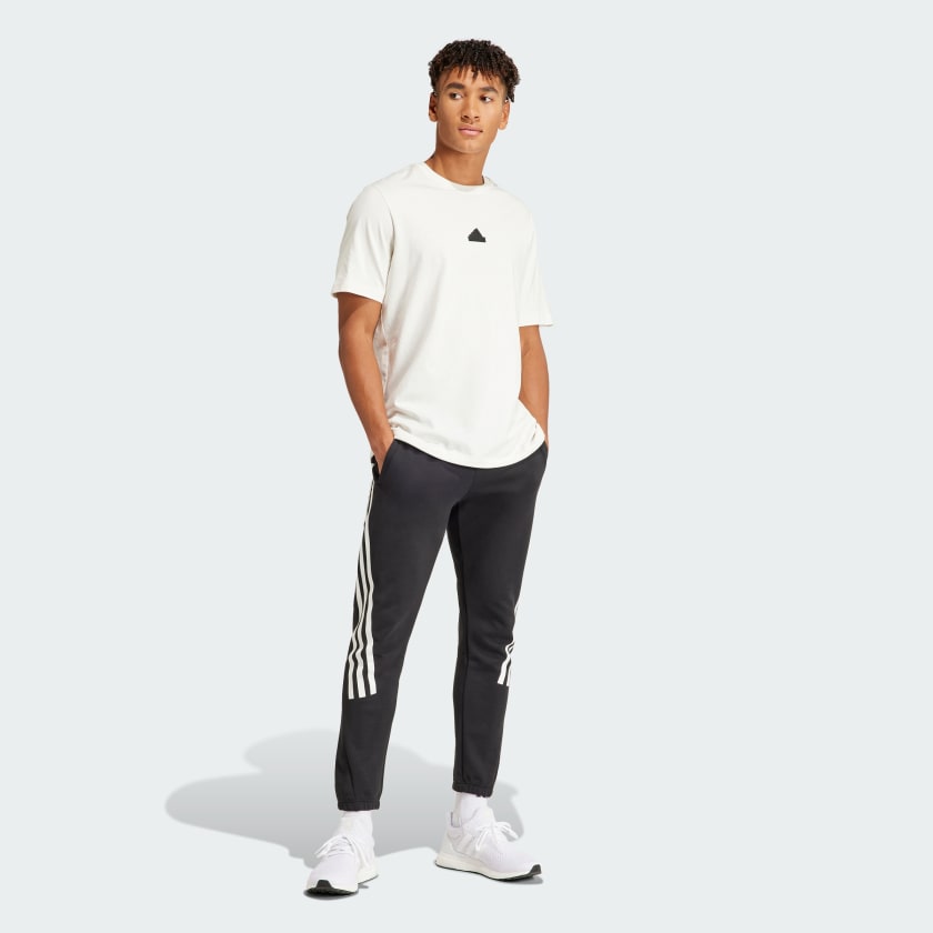 ADIDAS MEN'S FUTURE ICONS 3-STRIPES BLACK TRACKPANTS