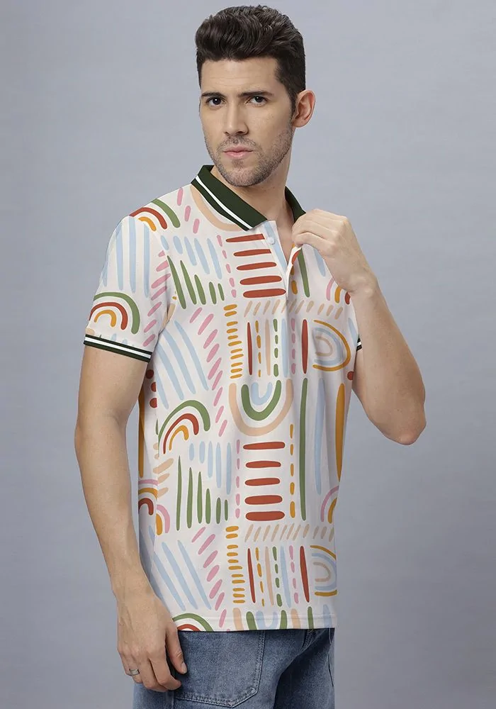 African Doodle Art Polo