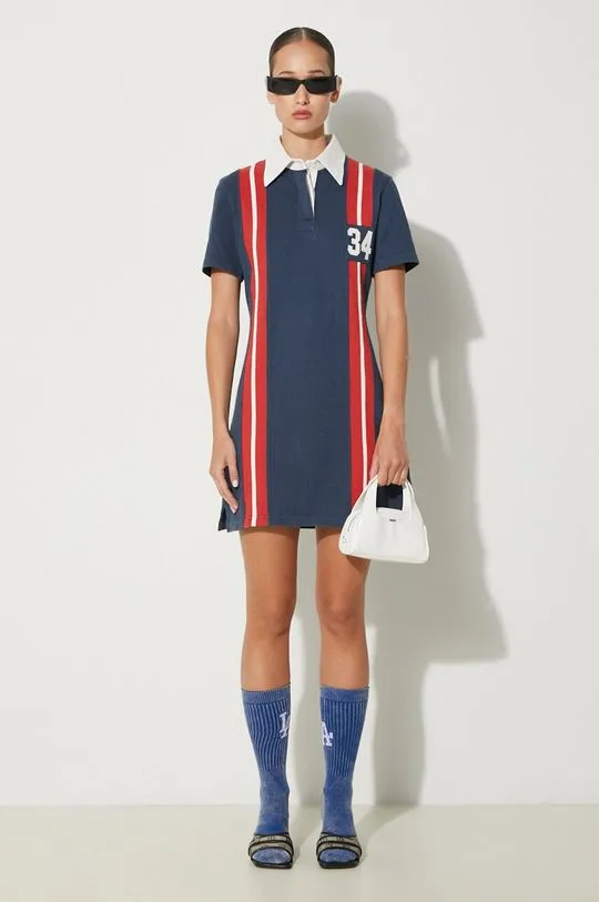 AMBUSH cotton dress Striped Rugby Shirt blue color BWDE001F24JER0014526