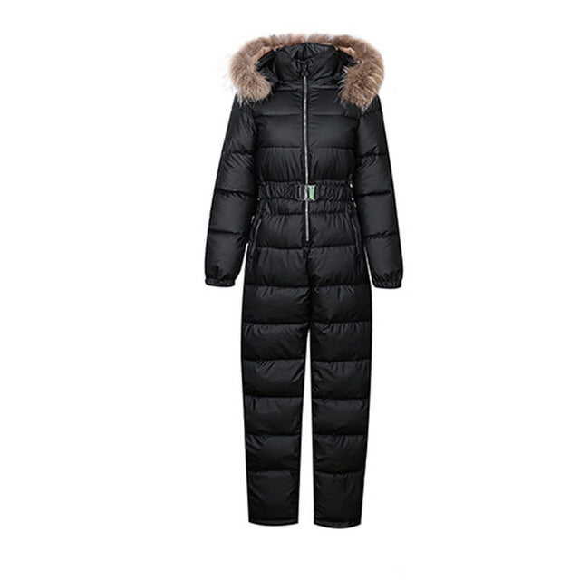 Ashore Shop Womens Ski JumpSuit Windproof and Hooded with Fur