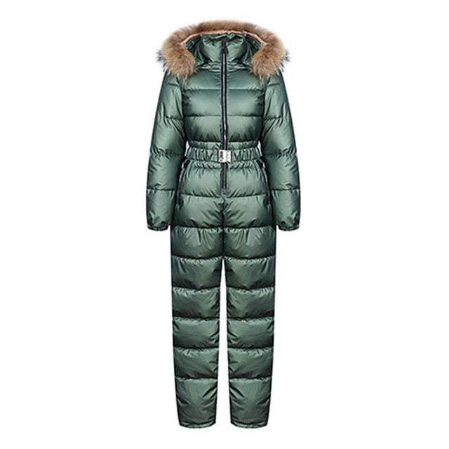 Ashore Shop Womens Ski JumpSuit Windproof and Hooded with Fur