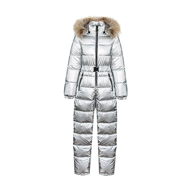 Ashore Shop Womens Ski JumpSuit Windproof and Hooded with Fur