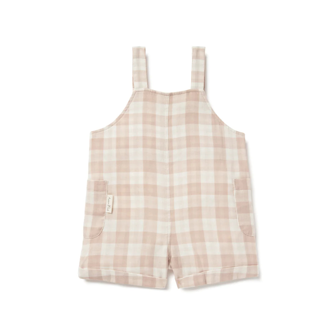 Aster & Oak - Taupe Gingham Overalls