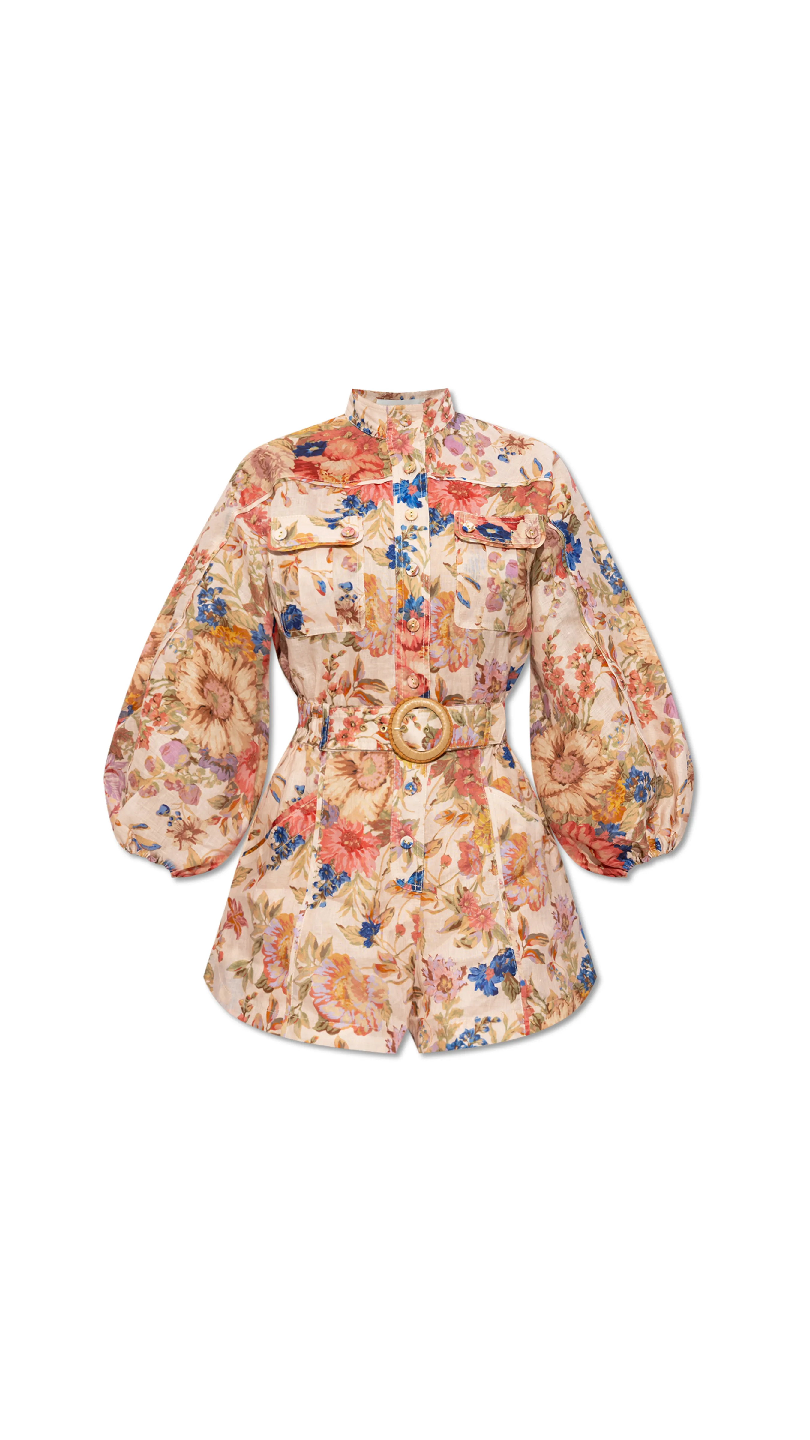 August Pannelled Playsuit - Cream Floral