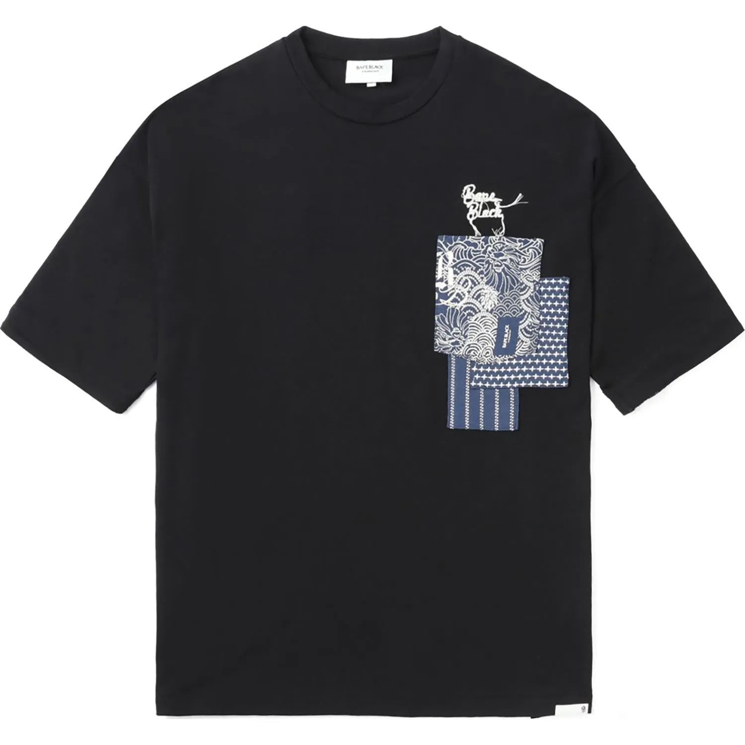 BAPE BLACK PATCHWORK POCKET TEE MENS