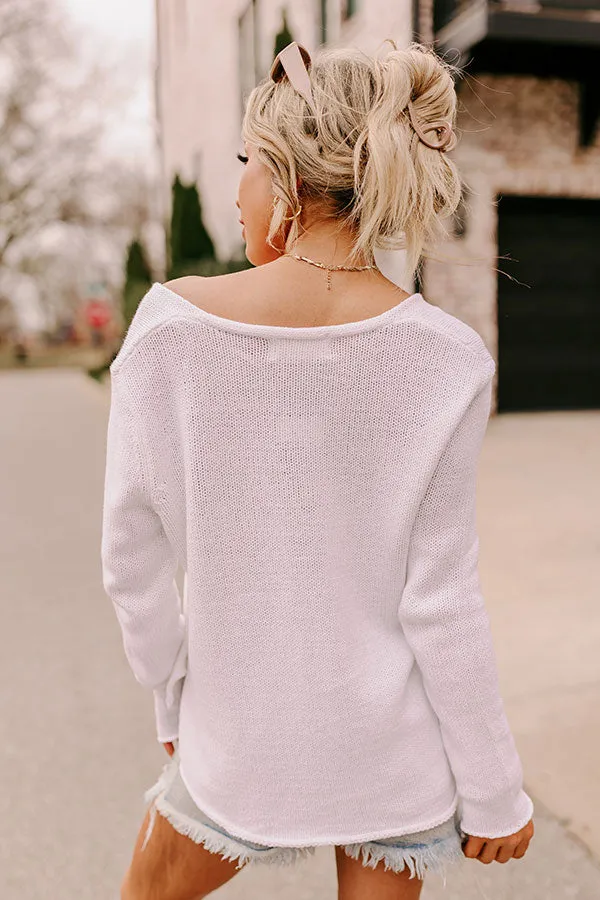 Beach Life Knit Sweater in White