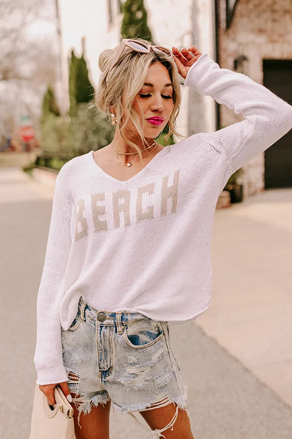 Beach Life Knit Sweater in White