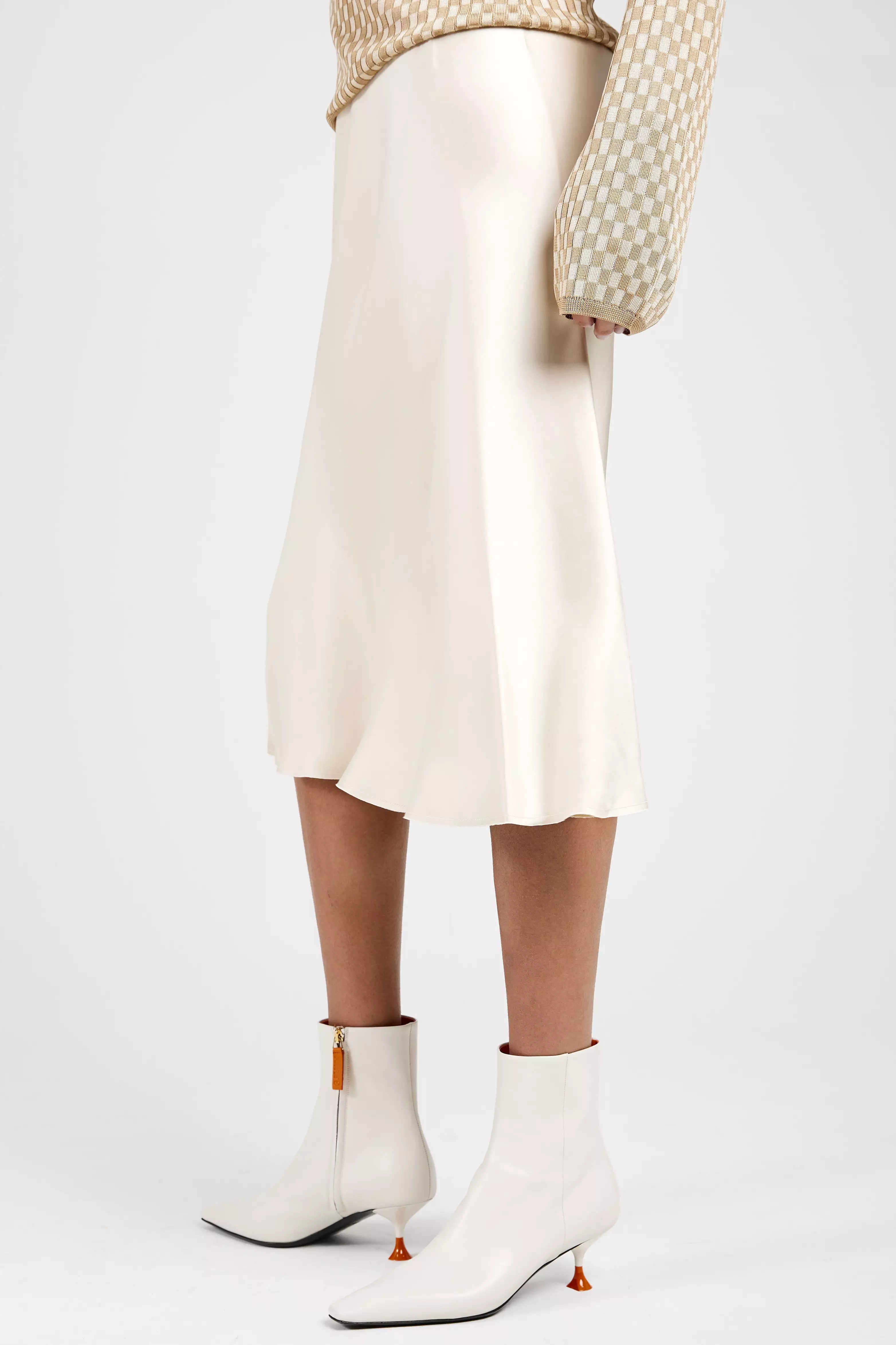 Bias-Cut Skirt in Beige