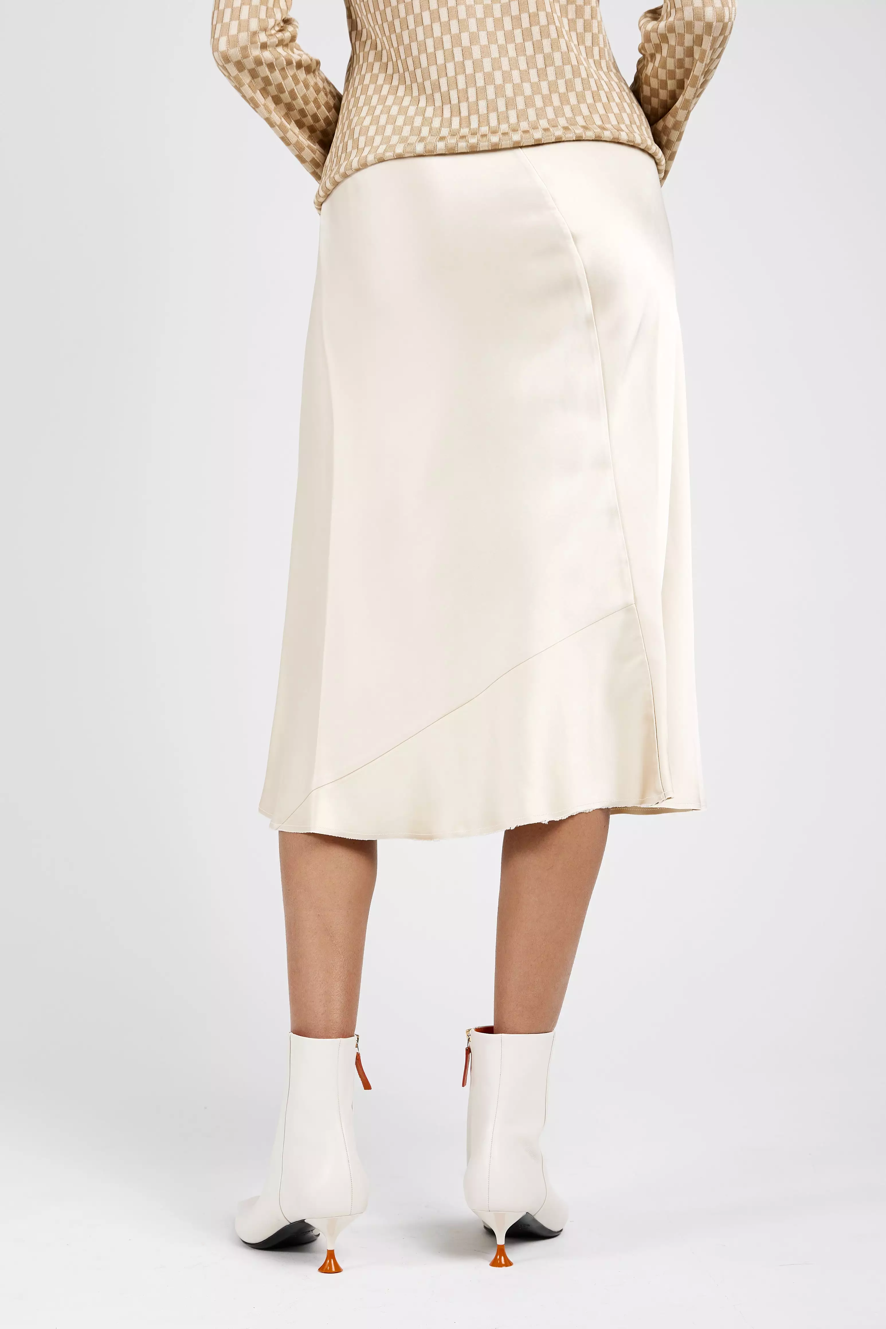 Bias-Cut Skirt in Beige