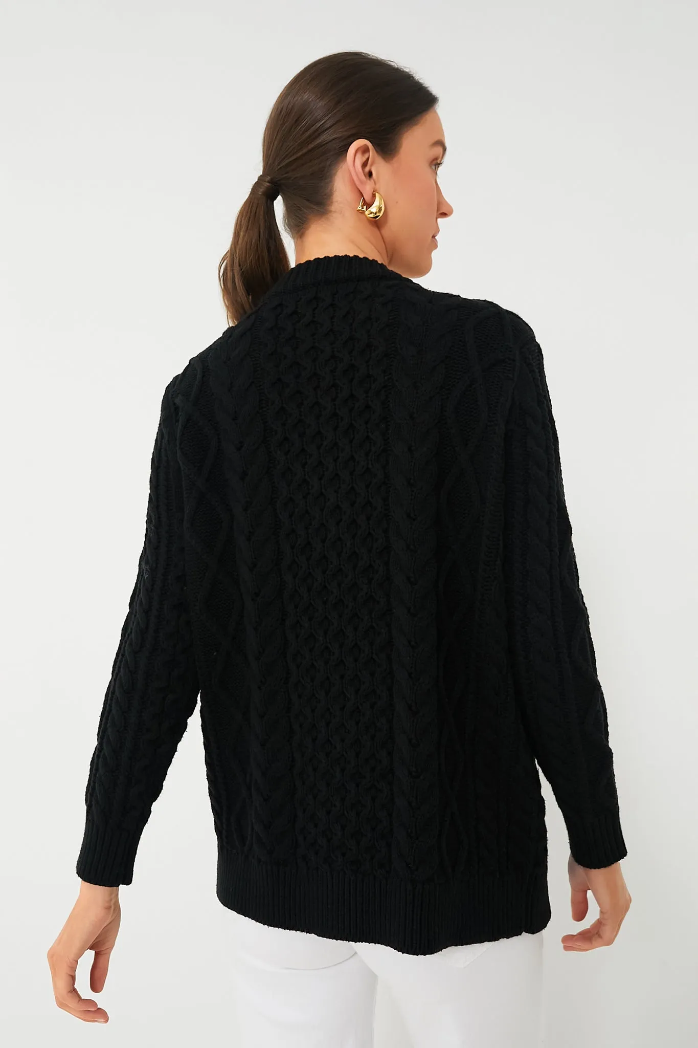 Black Cotton Abigail Cardigan