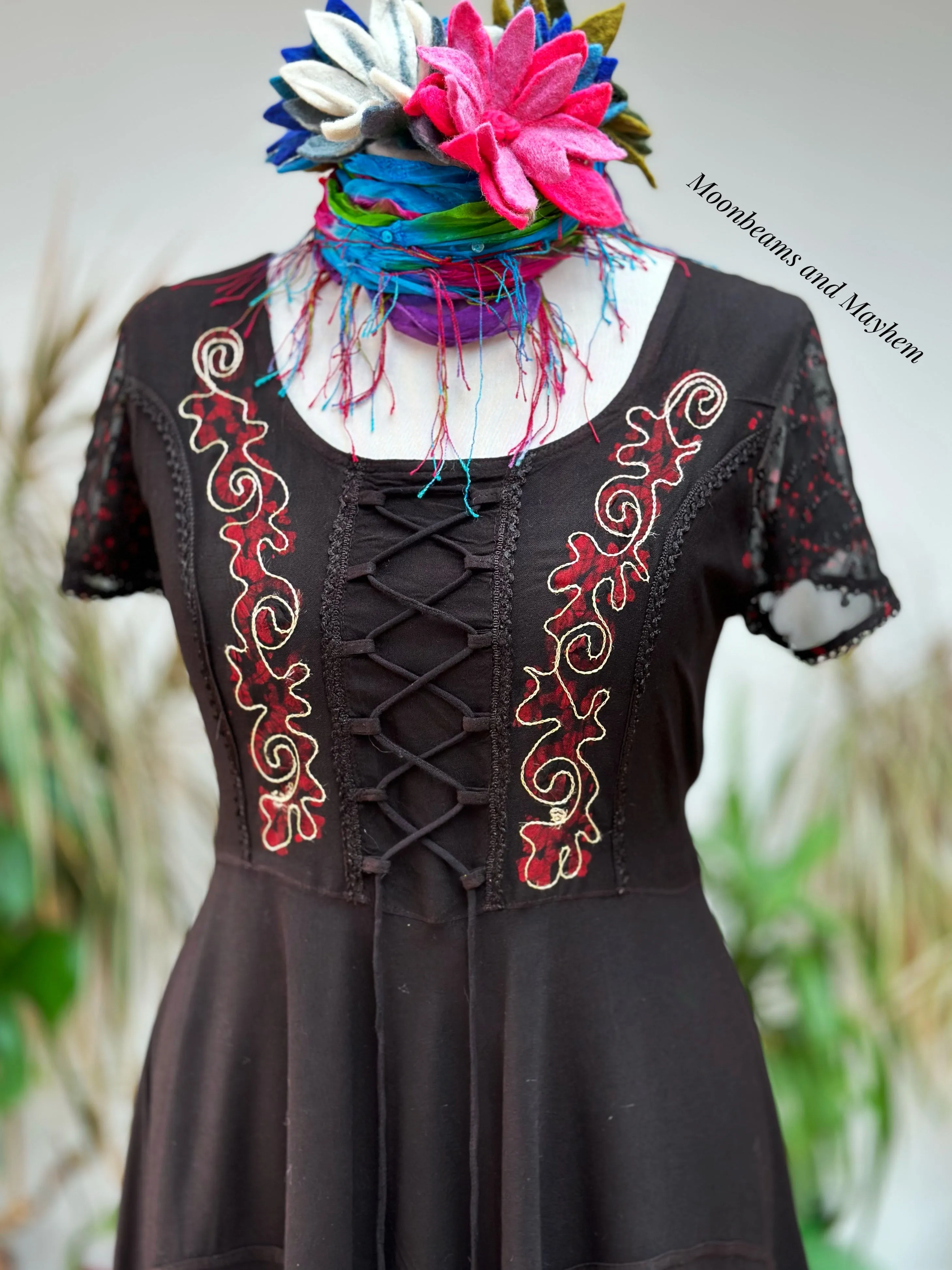 BLACK MOONDANCE DRESS  (M/L)