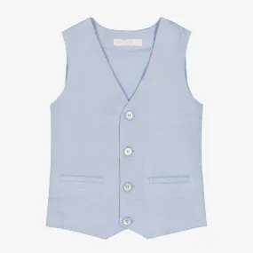 Boys Blue Monogram Waistcoat