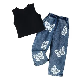 Butterfly Jeans Set