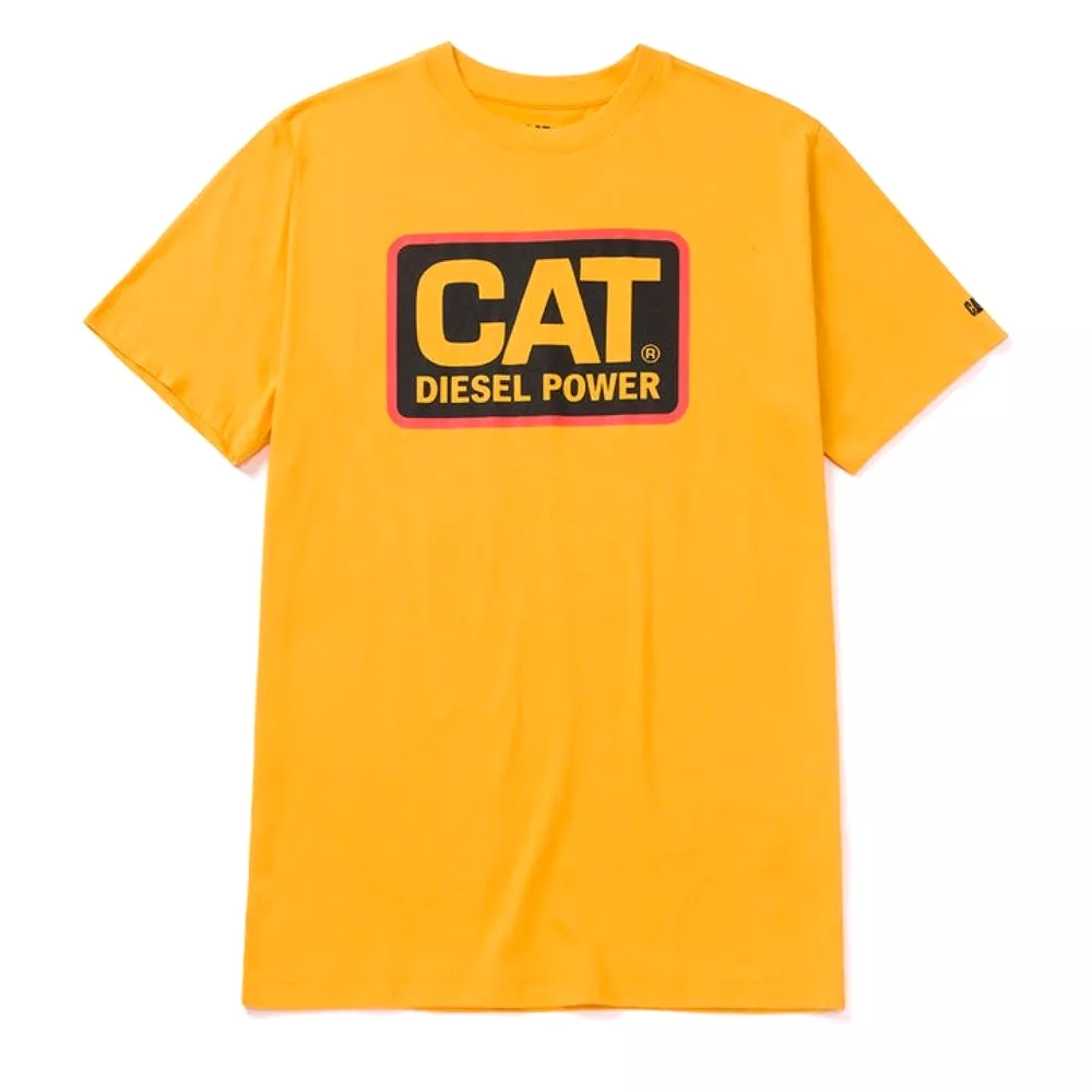 CAT Diesel Power Short Sleeve Men's Work T-Shirt 1510451- Yellow