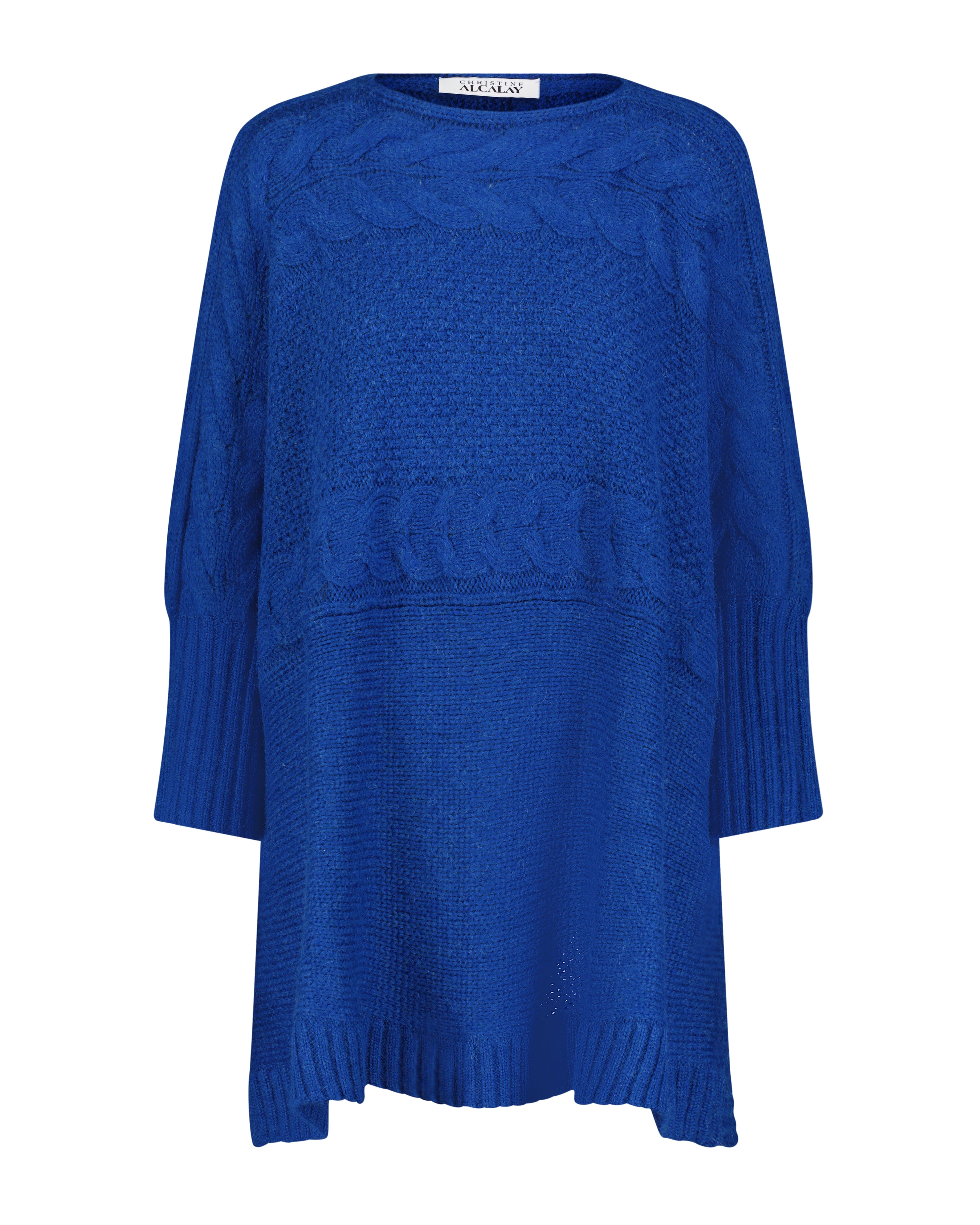 Cat Poncho in Alpaca Wool Blend - Cobalt