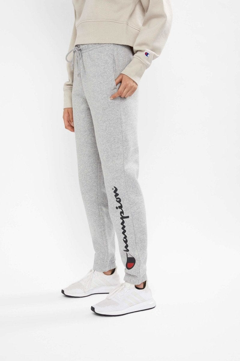 CHAMPION WOMEN'S SCRIPT HIGH WAIST GREY TRACKPANTS