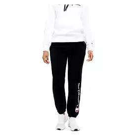 CHAMPION WOMEN'S SCRIPT HIGH WAISTED BLACK TRACKPANTS