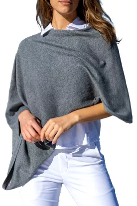 Charcoal Cotton Cashmere Poncho