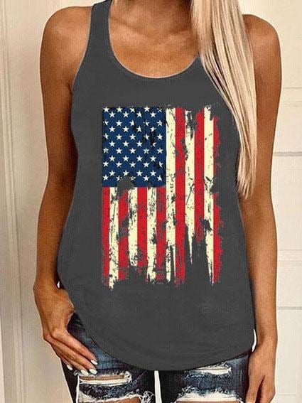 Chic Sleeveless Vest with Graphic Print