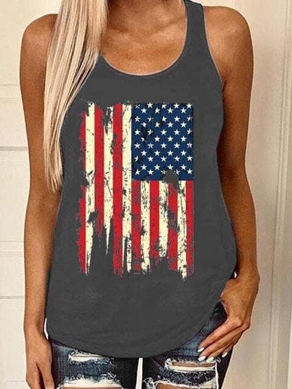 Chic Sleeveless Vest with Graphic Print