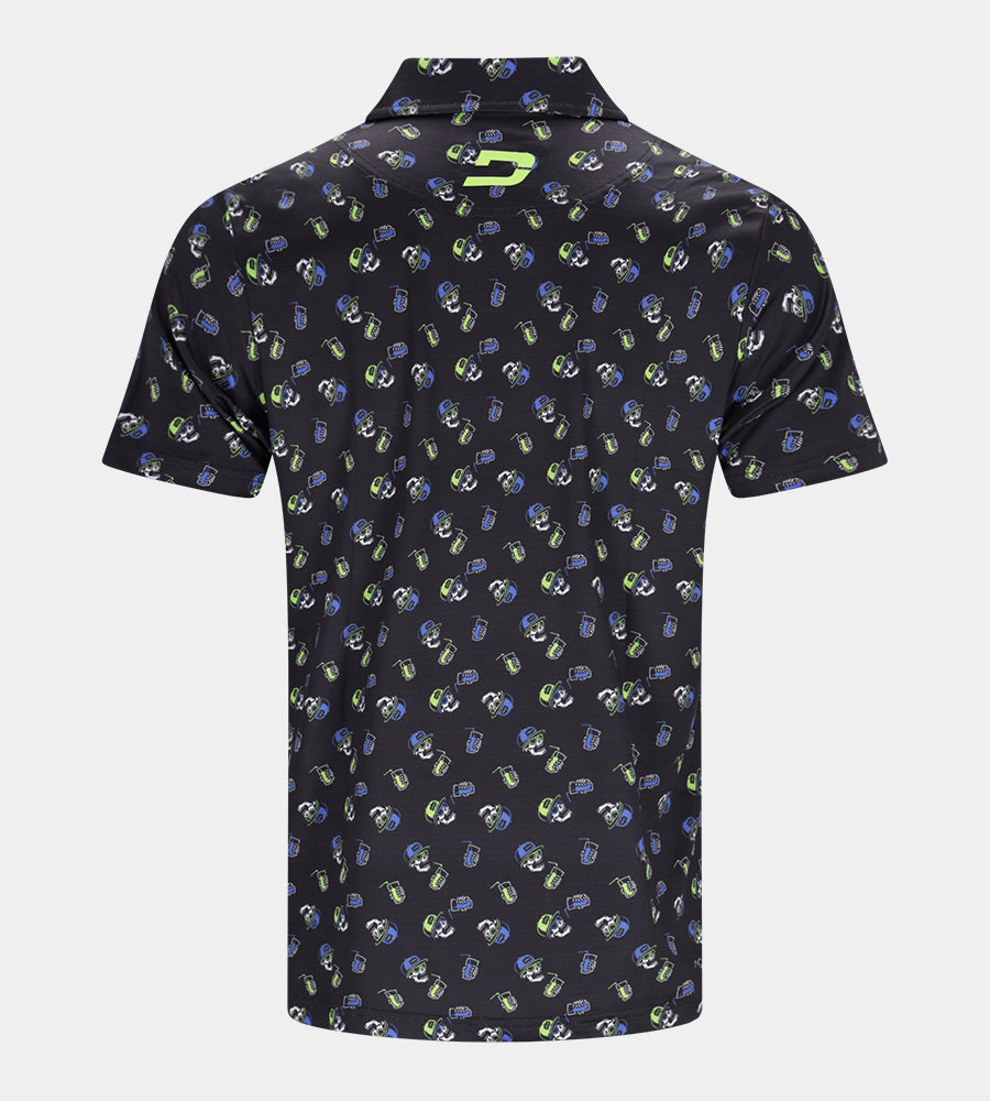 CHILL SKULLS POLO - BLACK