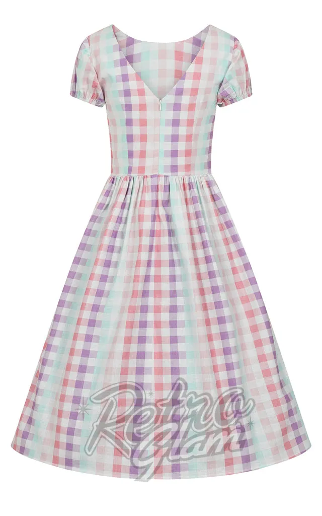 Collectif Demira-Lea Unicorn Gingham Swing Dress - S & M left only