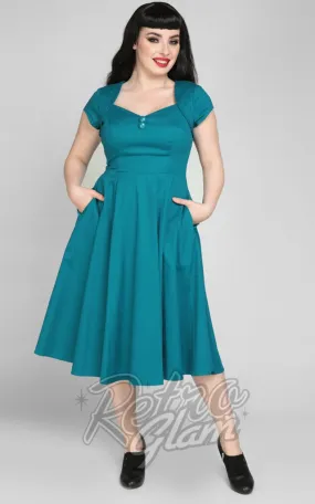 Collectif Nell Swing Dress in Teal - M left only