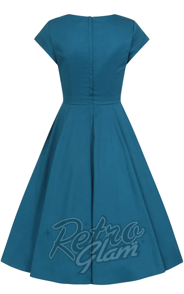 Collectif Nell Swing Dress in Teal - M left only