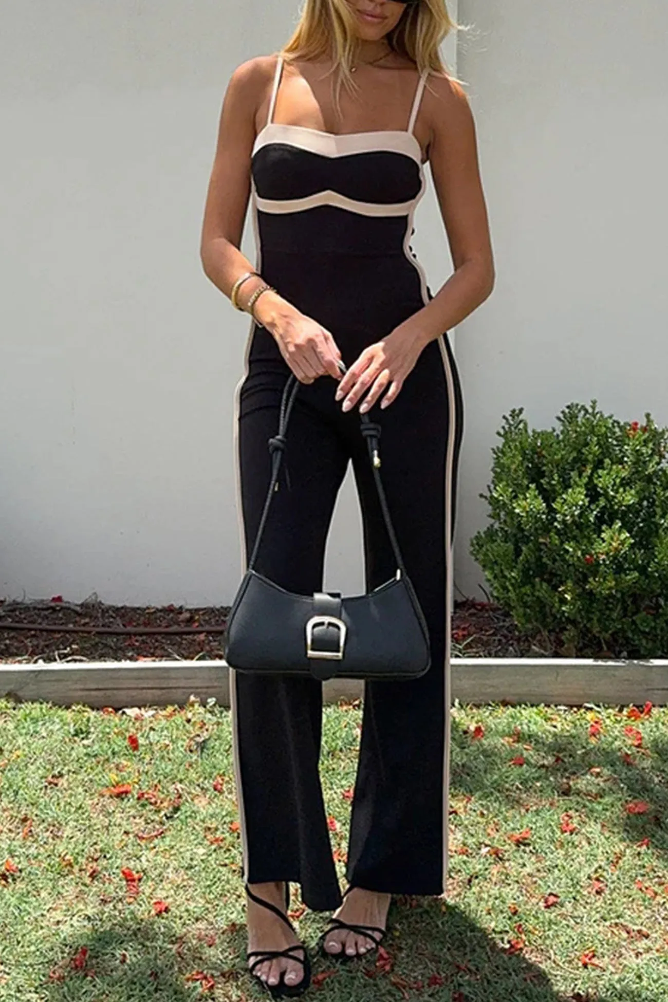 Contrast Spaghetti Straps Jumpsuits