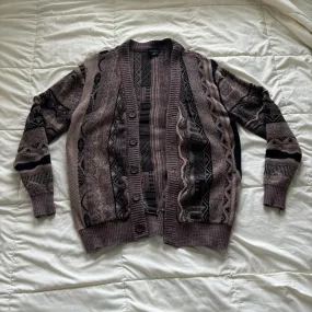 Cotton On Men's Black and Brown Cardigan