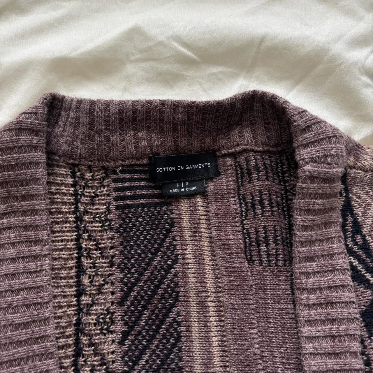 Cotton On Men's Black and Brown Cardigan