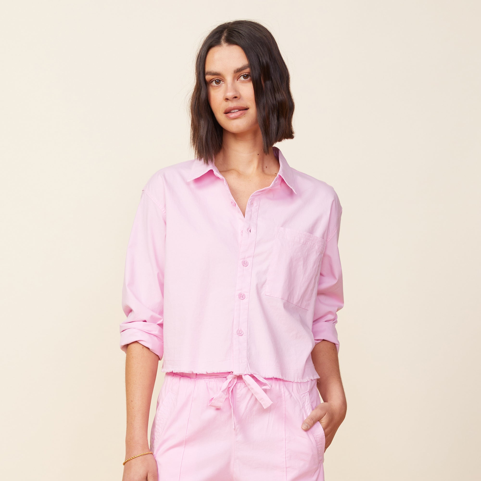 Cropped Poplin Shirt