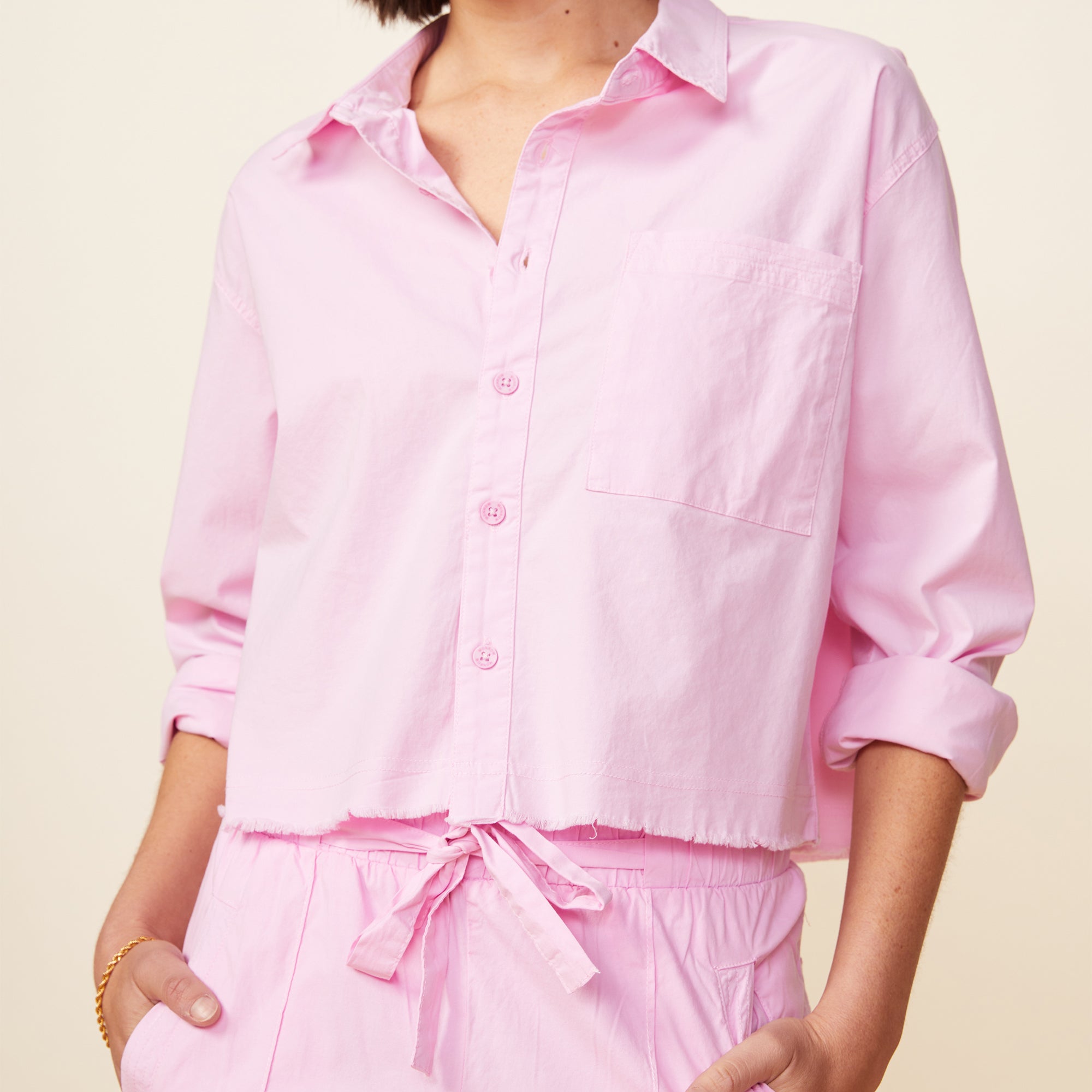 Cropped Poplin Shirt