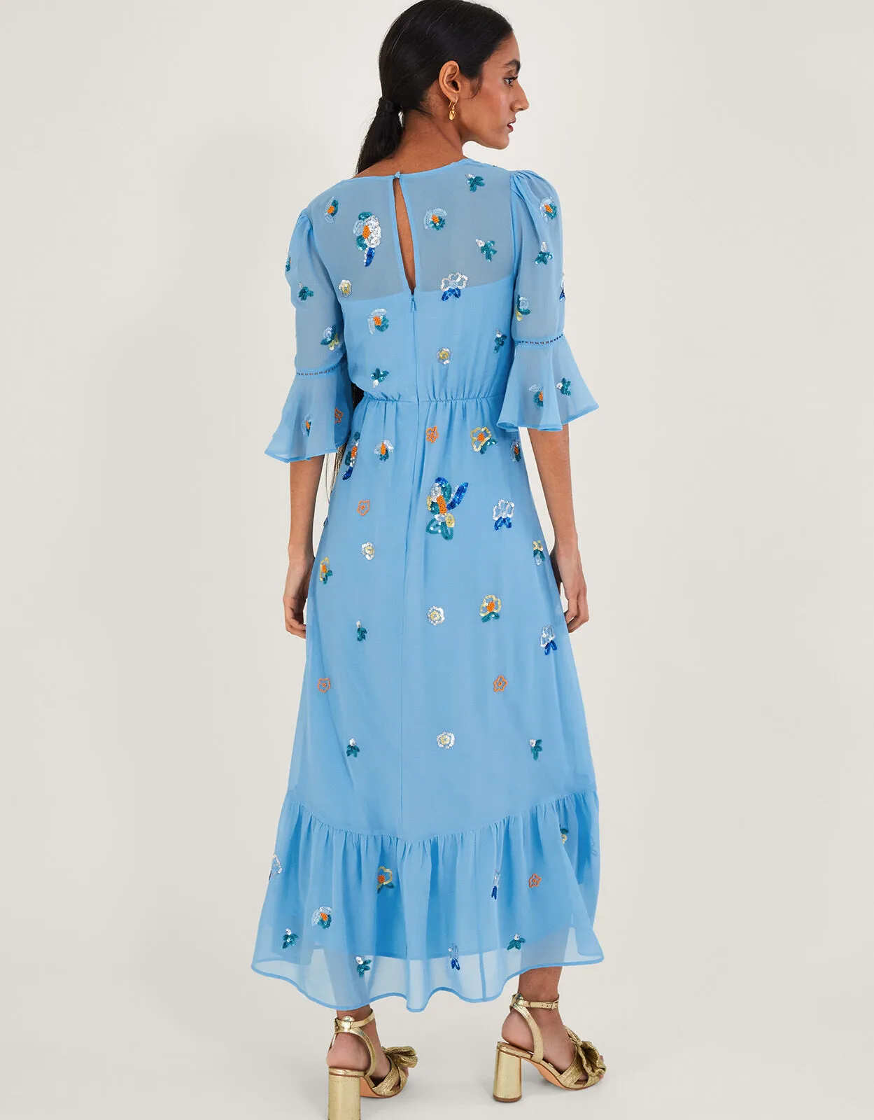 Daniella Embellished Wrap Dress  Blue