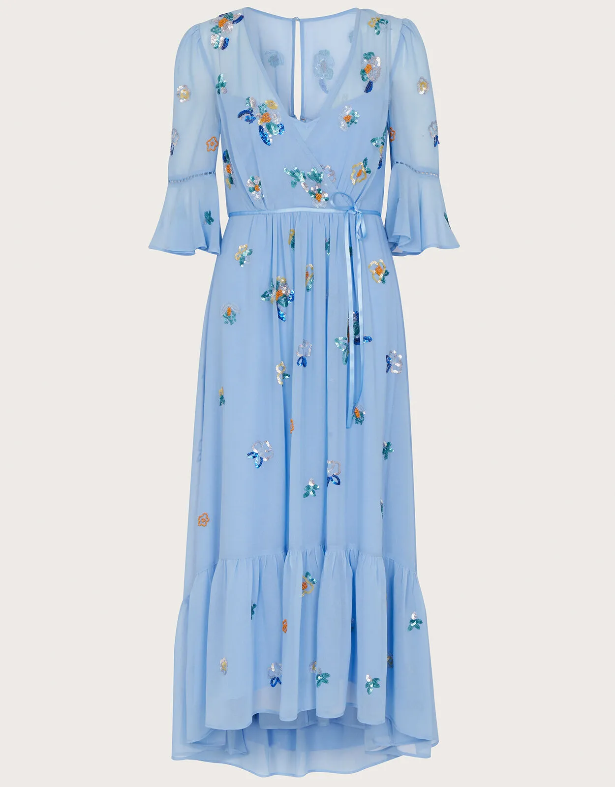 Daniella Embellished Wrap Dress  Blue