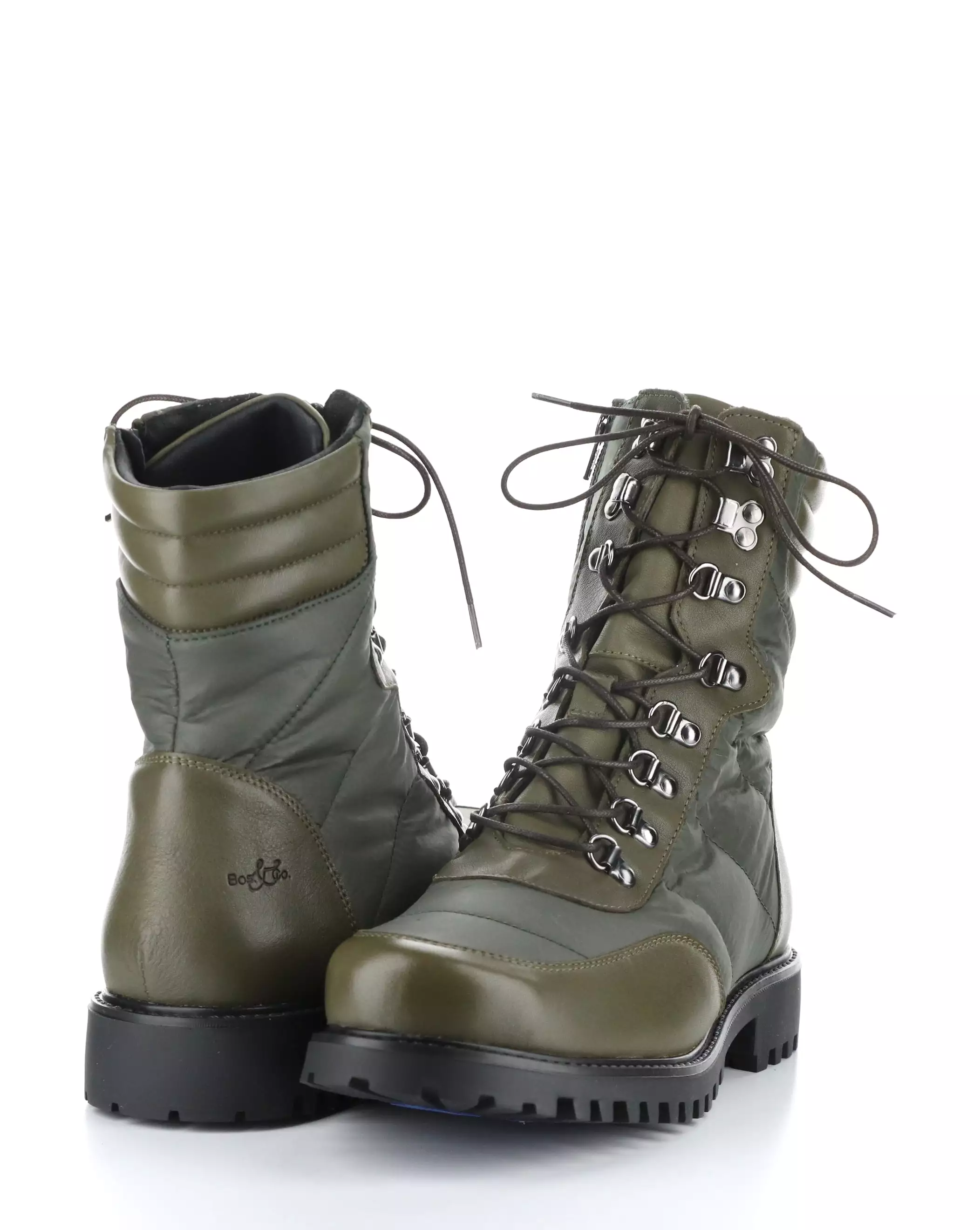 DARIO OLIVE Round Toe Boots