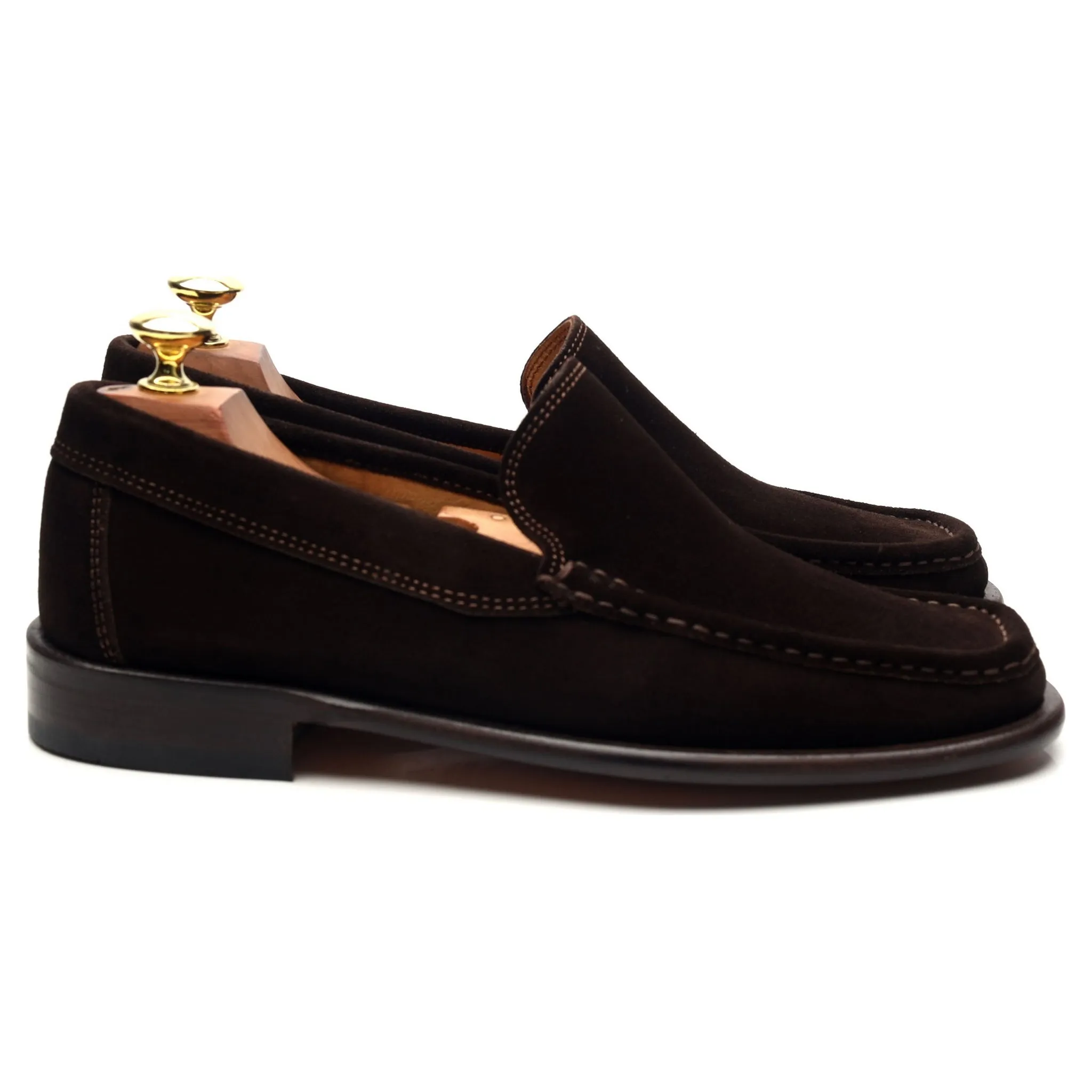 Dark Brown Suede Slip On Loafers UK 7.5 EU 41.5