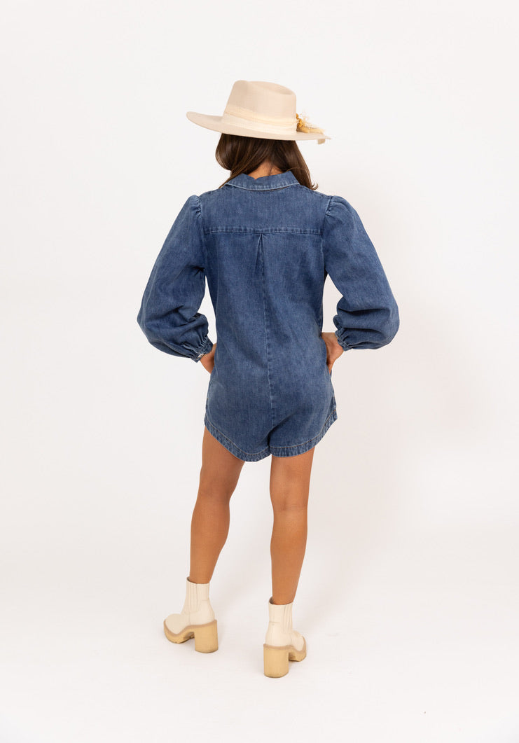 Denim Pocket Romper Playsuit