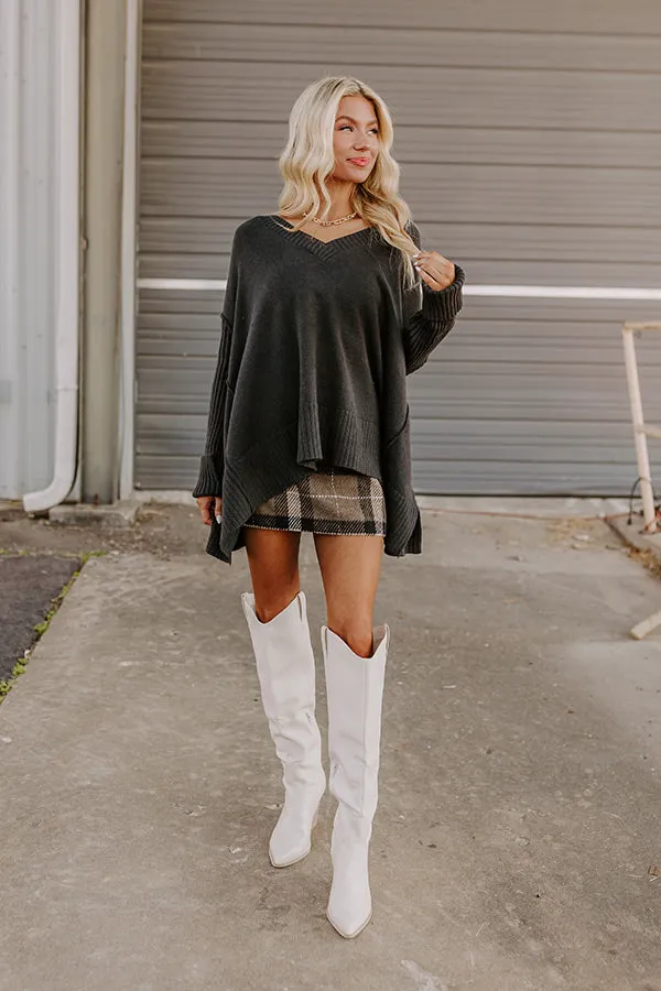 Falling Leaves Knit Sweater in Black