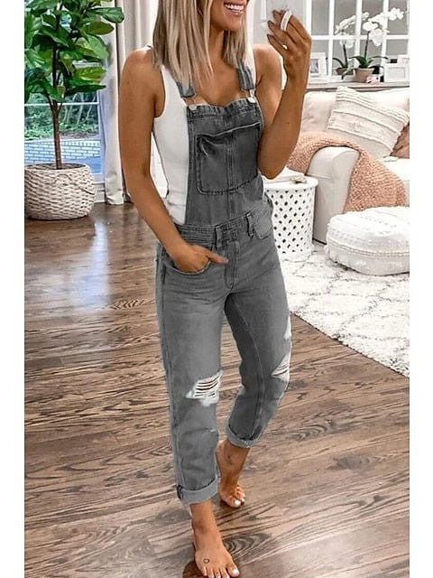 Floral Print Ankle-Length Women's Jumpsuit Rompers